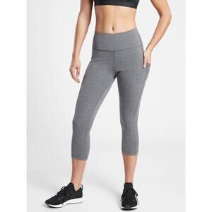 Athleta Ultimate Stash Pocket Capri Leggings Grey Heather Size Small